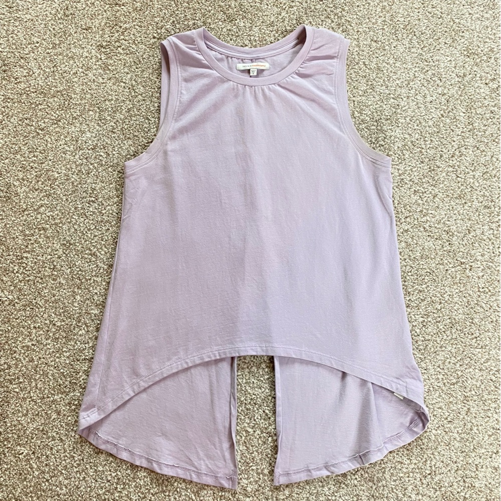 Known Supply Lavender Tank Top, Size Small, Split Back, Fair Trade, Sustainable